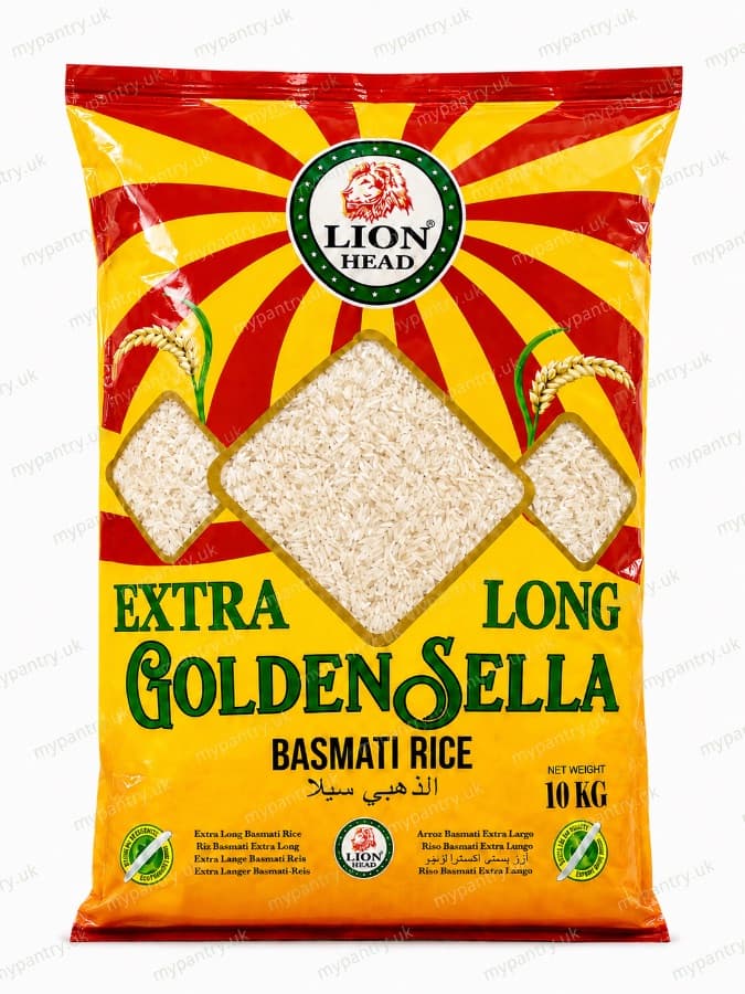 Lion Head Extra Long Golden Sella Basmati Rice 10kg image 1