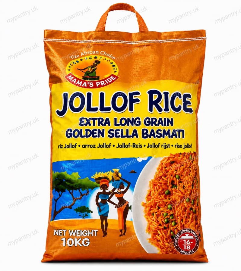 Mama’s Pride Jollof Rice Extra Long Grain Golden Sella Basmati Rice 10kg image 1